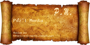 Pál Menta névjegykártya